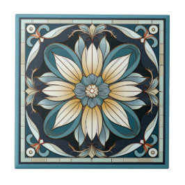 Estilo Art deco padrão floral azulejo cerâmico