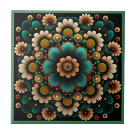 Estilo Art deco padrão floral azulejo cerâmico