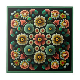 Estilo Art deco padrão floral azulejo cerâmico