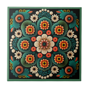 Estilo Art deco padrão floral azulejo cerâmico