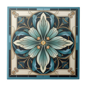 Estilo Art deco padrão floral azulejo cerâmico