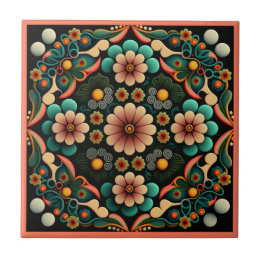 Estilo Art deco padrão floral azulejo cerâmico