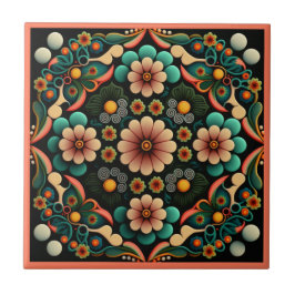 Estilo Art deco padrão floral azulejo cerâmico