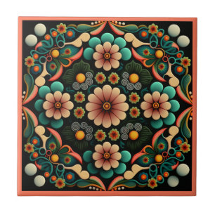 Estilo Art deco padrão floral azulejo cerâmico
