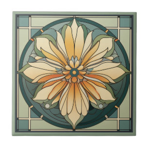 Estilo Art deco padrão floral azulejo cerâmico