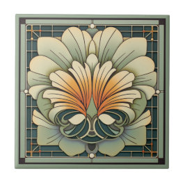 Estilo Art deco padrão floral azulejo cerâmico