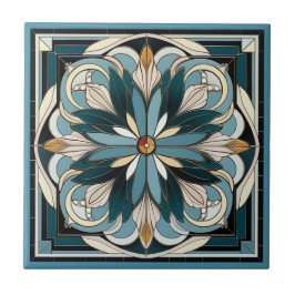 Estilo Art deco padrão floral azulejo cerâmico
