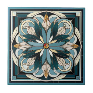 Estilo Art deco padrão floral azulejo cerâmico