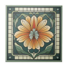 Estilo Art deco padrão floral azulejo cerâmico