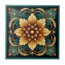 Estilo Art deco padrão floral azulejo cerâmico