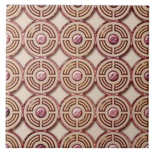 Estilo Art Deco (rosa e ouro) Cerâmica