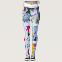 estilo artístico de designer retrô legging abstrat