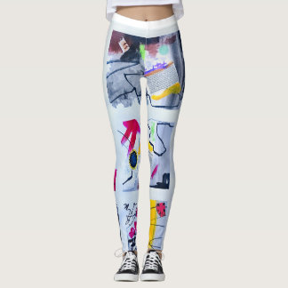 estilo artístico de designer retrô legging abstrat