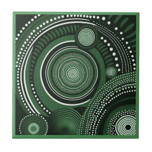 Estilo artístico original verde 9 de 9 Azulejos ce