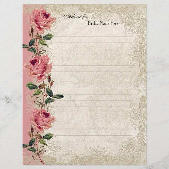 Estilo Barroco Vintage Rosa (Frente)
