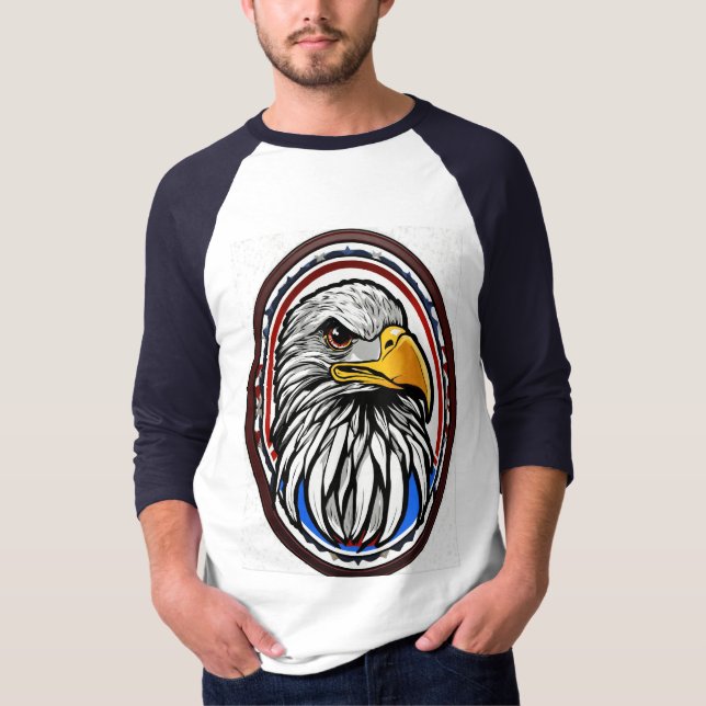 Estilo: Camisa T Básica 3/4 de Raglan, Capa mascul (Frente)