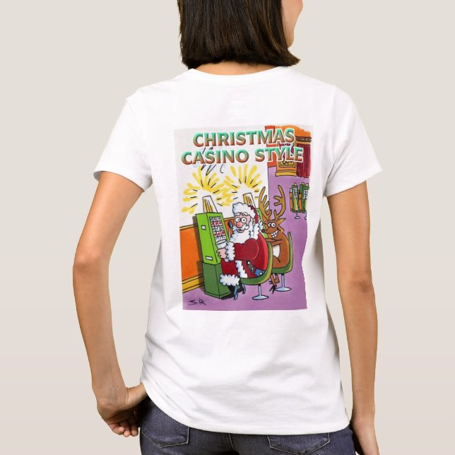 Estilo Casino de Natal - Camiseta branca (Verso)