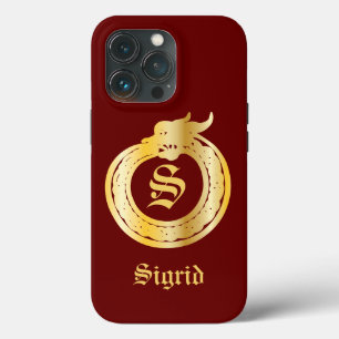 Estilo Celta Monograma Personalizado Dourado Tonel