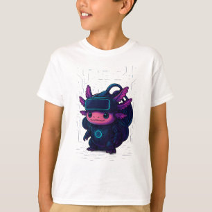 Estilo ciberpunk Axolotl de camiseta futurística S