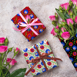 Estilo Colorido Mexicano Padrão Floral Negrito Ele