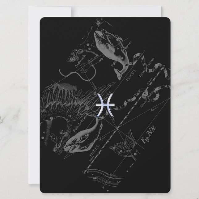 Estilo Cromo Peixes Símbolo Zodiac em Hevelius (Frente)