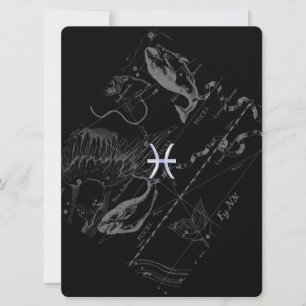 Estilo Cromo Peixes Símbolo Zodiac em Hevelius