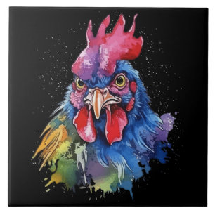 Estilo de Aquarela de Galinha do País Rooster