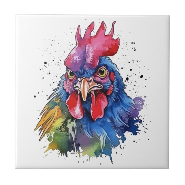 Estilo de Aquarela de Galinha do País Rooster (Frente)
