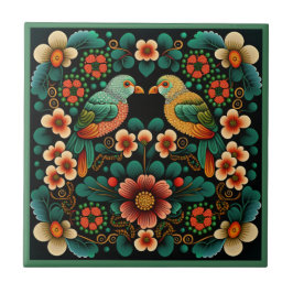 Estilo de arte, estilo flor, padrão de aves, azule