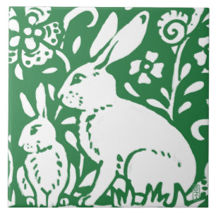 Estilo de Artesão Rabbit Bunny Emerald Green Flor
