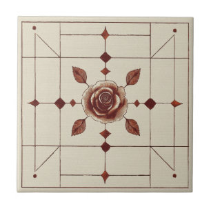 Estilo de artesão rosa vermelha