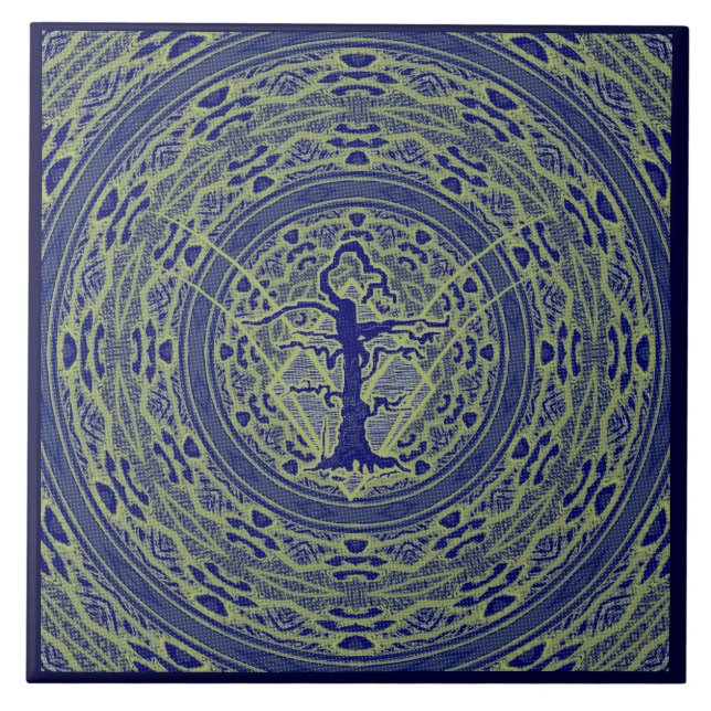 Estilo de Árvore Sem Fios Azul Abstrato 5 (Frente)