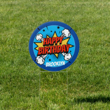 Estilo de banda desenhada Birthday Boy splash