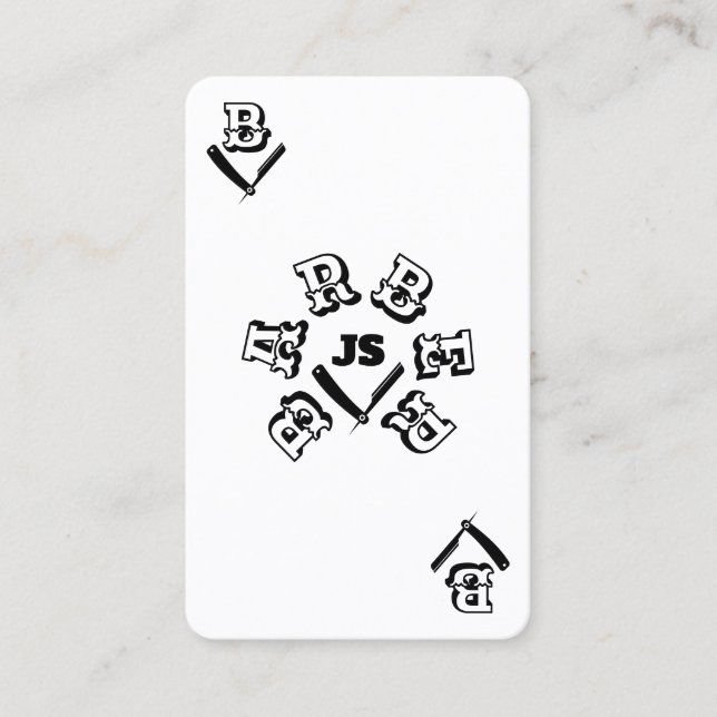 Estilo de barbeiros de cartão áce (Frente)