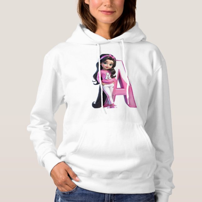 Estilo de Camisa: Suéter com Capuz Feminino Básico (Frente)