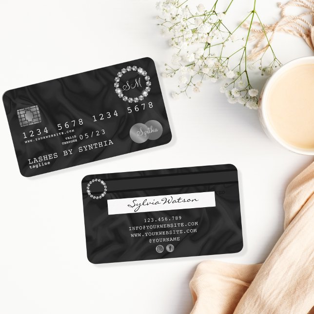 Estilo de Cartão de Crédito Monograma de Diamante  (Criador carregado)