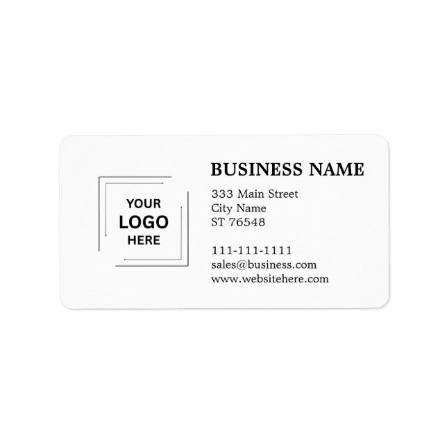 Estilo de Etiqueta de Endereço Comercial Logo Empr (Frente)