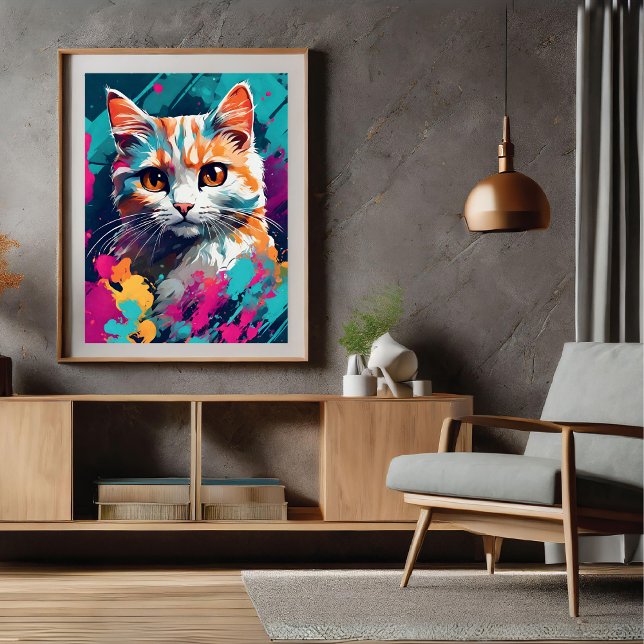 Estilo de Grafite Moderno Cat Poster (Modern Graffiti Style Cat Poster)