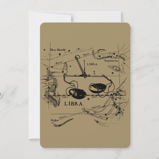 Estilo de Hevelius da Constelação de Libra Vintage (Frente)