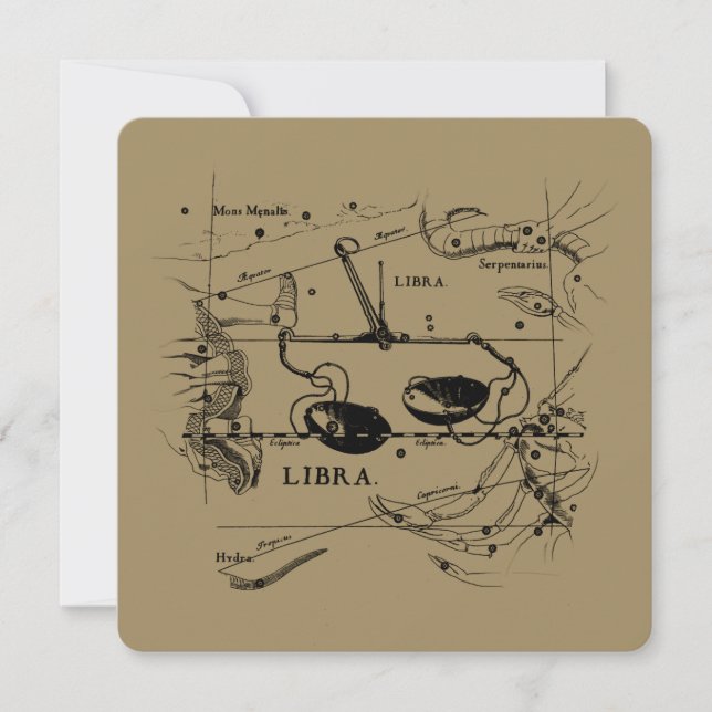 Estilo de Hevelius da Constelação de Libra Vintage (Frente)