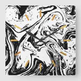 Estilo de mármore preto e branco - relógio de pare