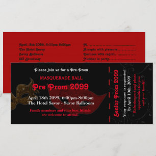 Estilo de Mascarada de Tíquete de Convite de Pré