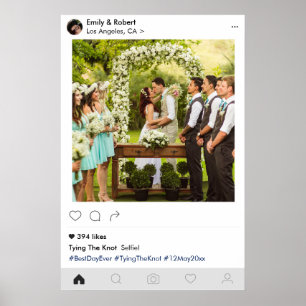 Estilo de Mídia Social Poster de Foto de Casamento