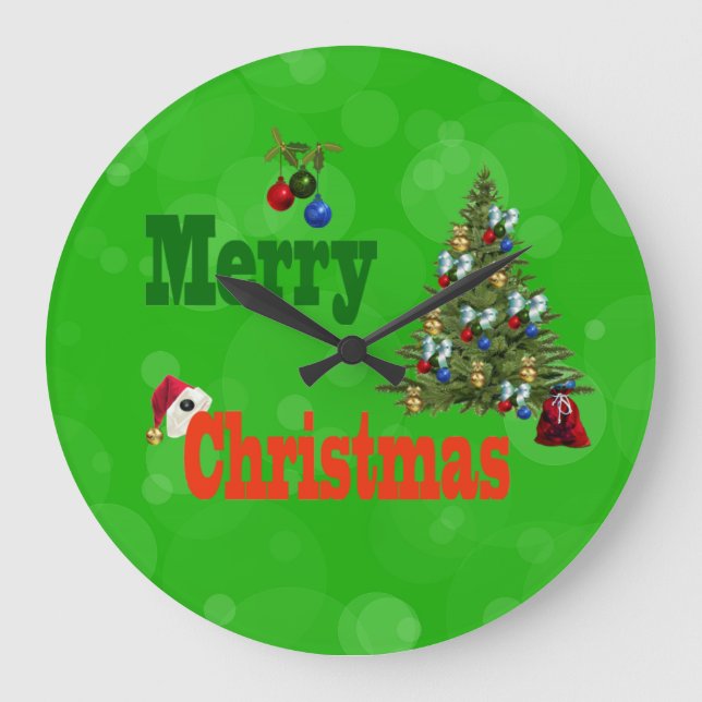 Estilo de Natal do Lawn Bowls, Relógio de Parede G (Frente)