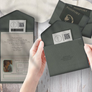 Estilo de Passaporte Tudo em Um Convite De Casamen