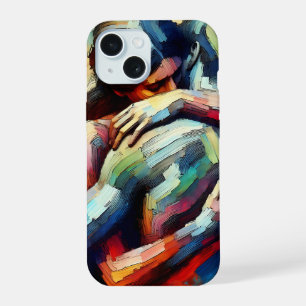 Estilo de pintura a óleo de amantes abraçando
