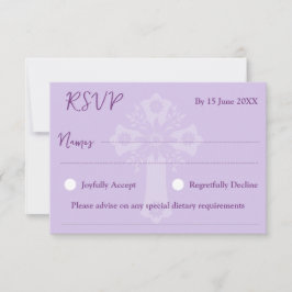 Estilo de Placa RSVP 2 Batismo Floral Cruzado Roxo