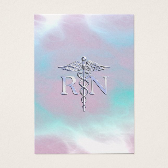Estilo de Prata RN Caduceus Medicina Mãe Pérola (Frente)