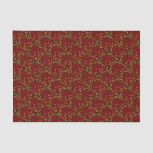 Estilo de Spray Floral 1 PAPEL VERMELHO-DOURADO-1- (Frente )
