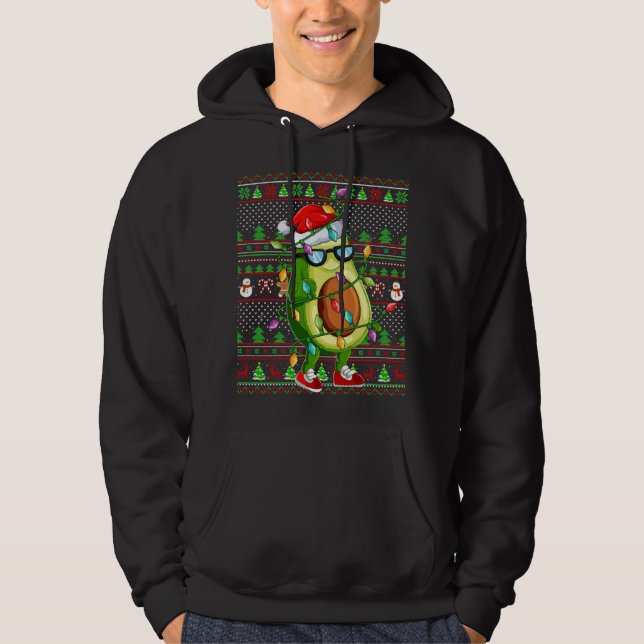 Estilo de Suéter Feio Xmas Iluminando Avocado Nata (Frente)
